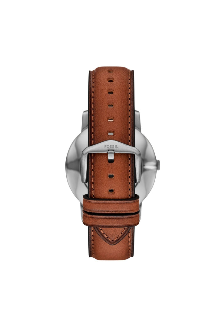 Mens Minimalist 44Mm Three-Hand Brown Leather Watch
