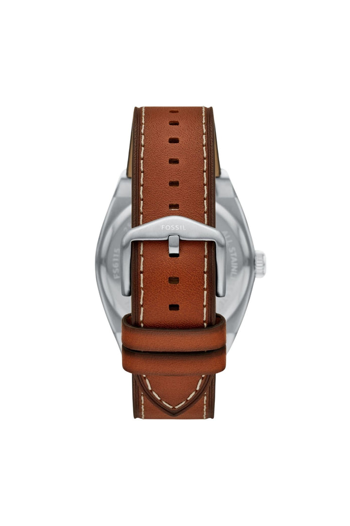 Mens Everett 42Mm Three-Hand Date Brown Leather Watch