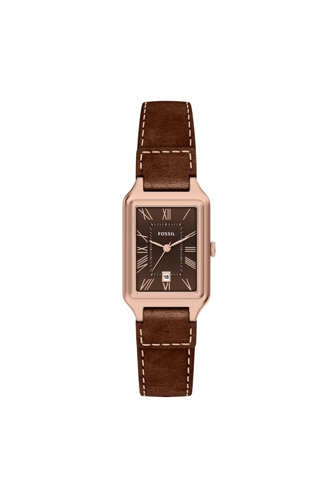 Ladies Raquel 23Mm Three-Hand Date Brown Leather Watch