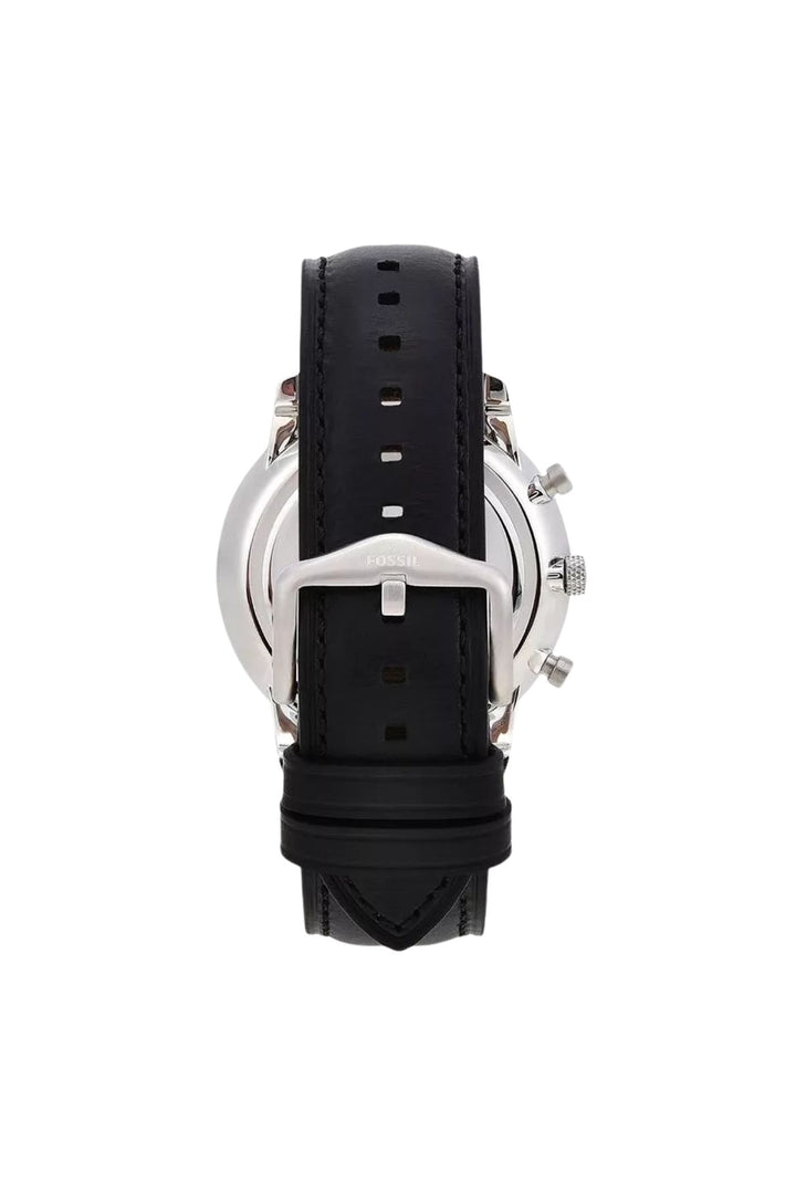Mens Neutra 44Mm Chronograph Black Leather Watch