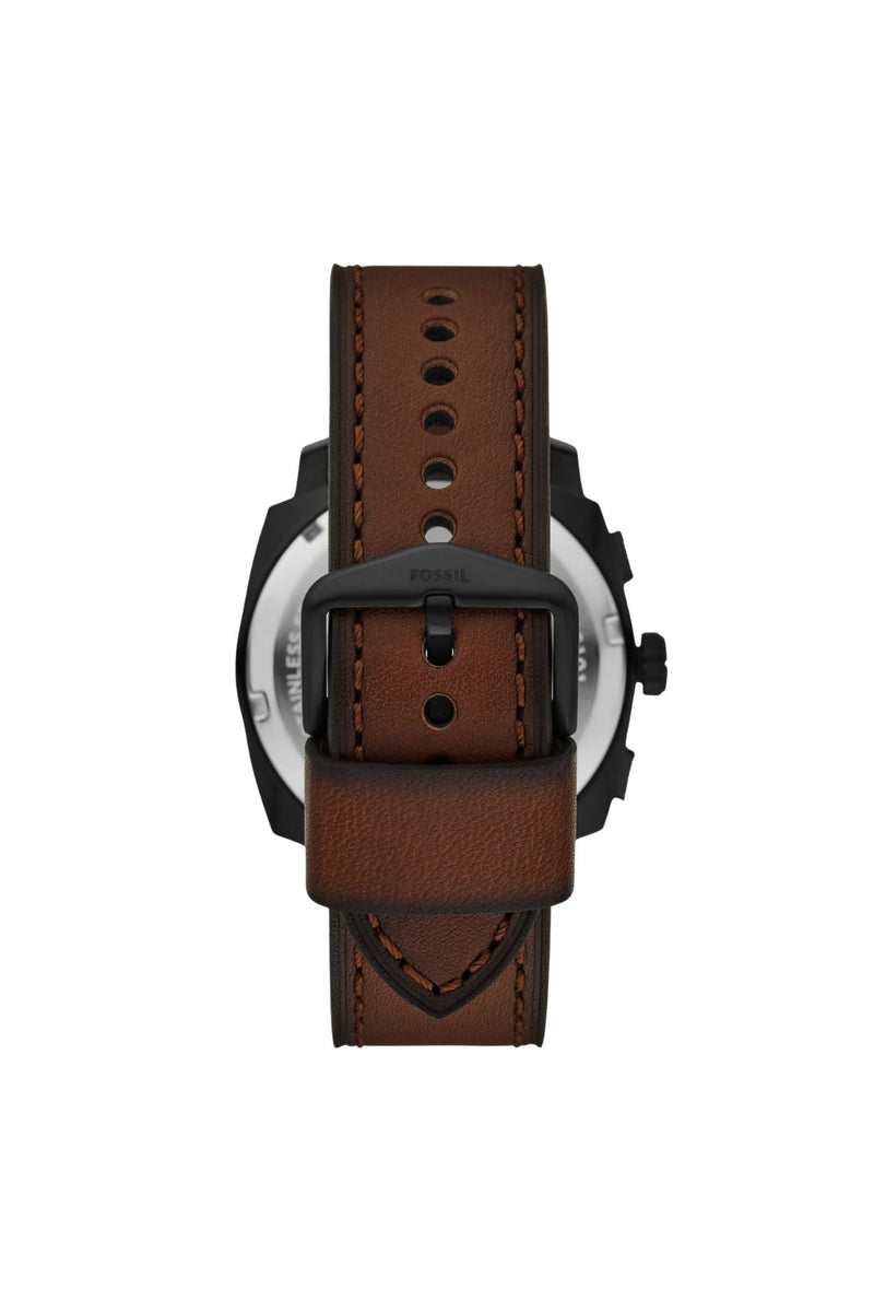 Mens Machine 44Mm Chronograph Brown Leather Watch