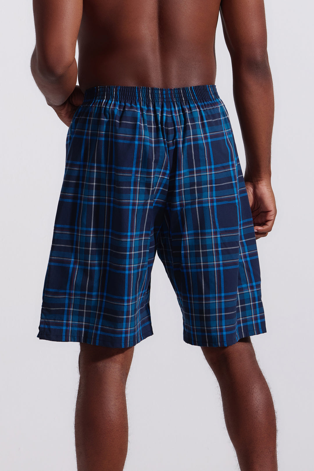 Woven Blue Check PJ Short - Blue