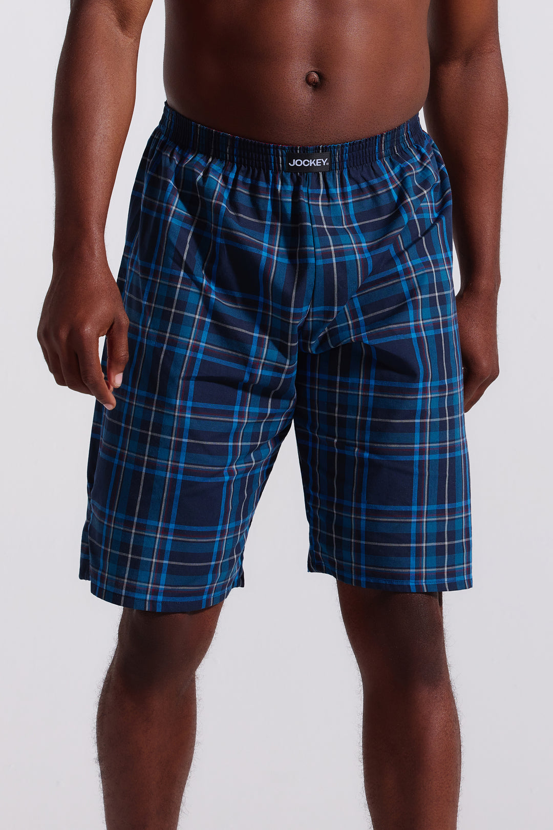 Woven Blue Check PJ Short - Blue