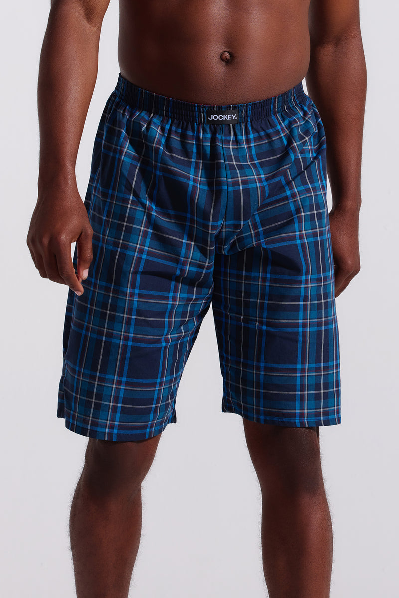 Woven Blue Check PJ Short - Blue