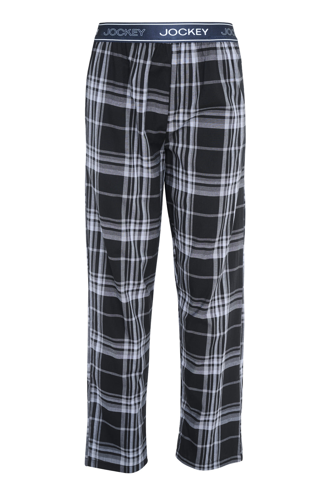 Woven Check Long PJ Pants - Black