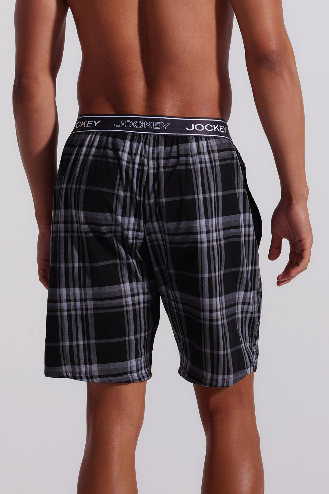 Woven Check Bermuda Sleep Shorts - Black