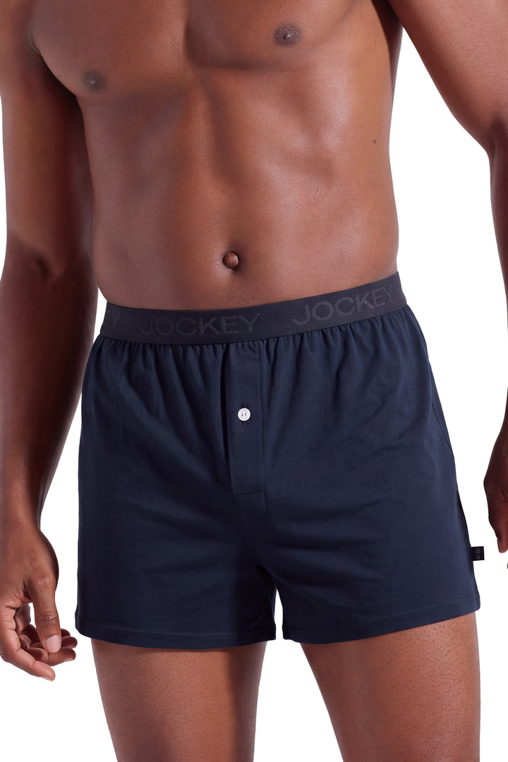 Cotton Stretch Loose Fit Boxer - Black