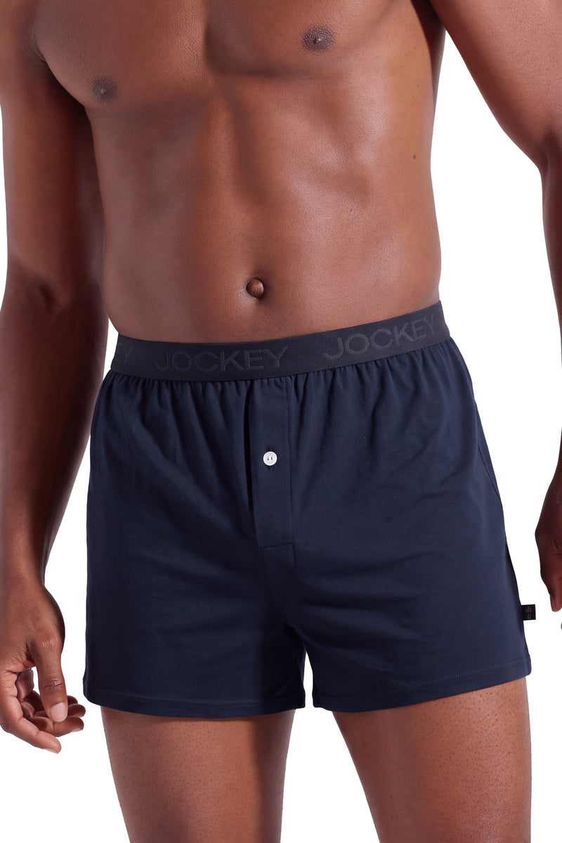 Cotton Stretch Loose Fit Boxer - Black