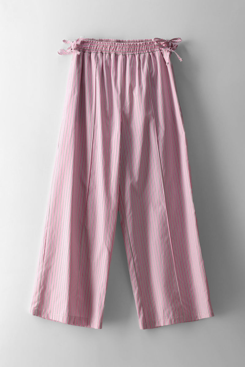Girls Side Tie Pull On Pants - Pink