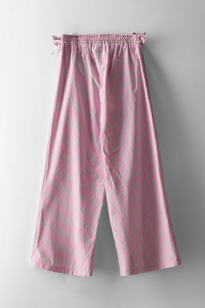 Girls Side Tie Pull On Pants - Pink
