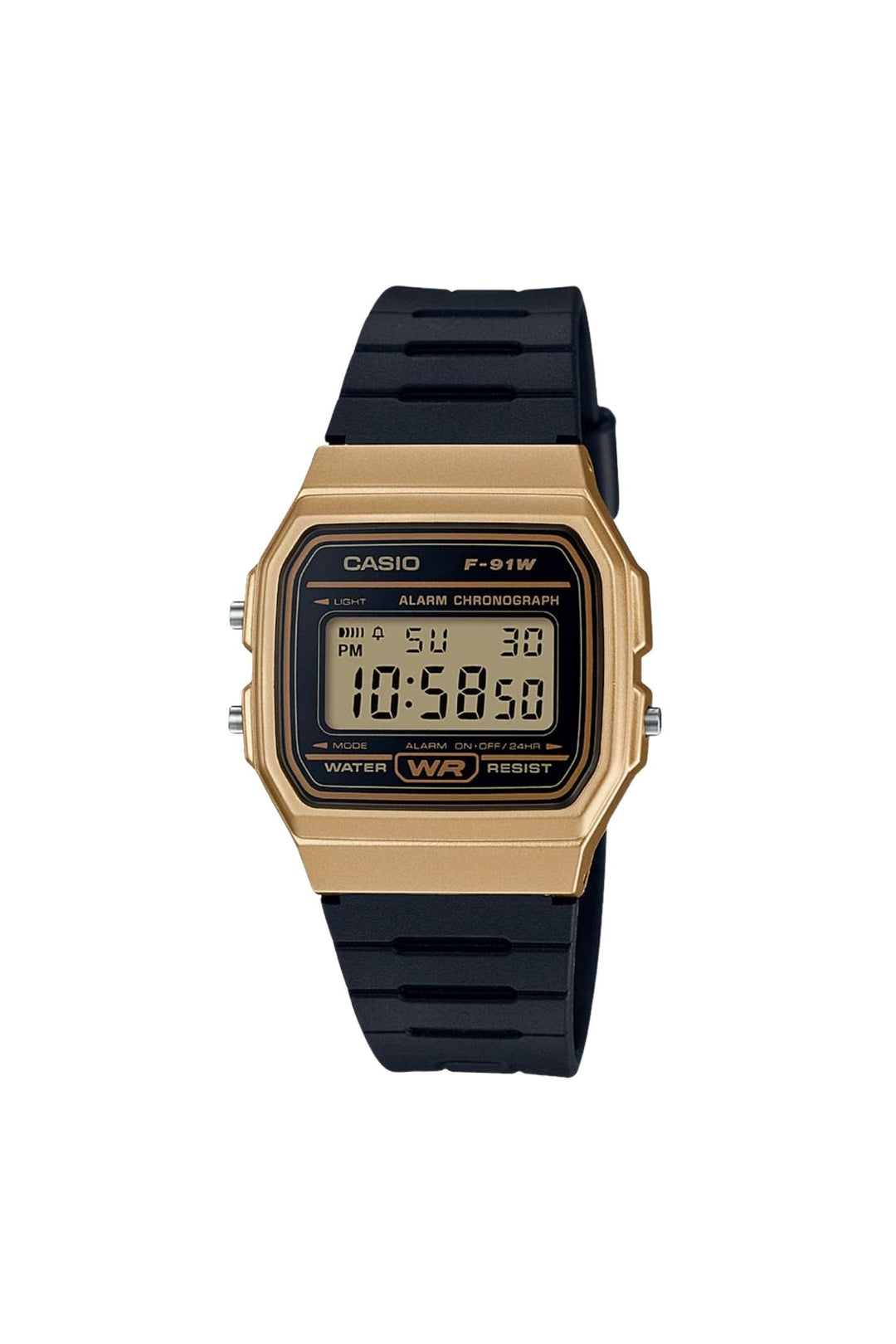 Digital Gold Case Watch - Black