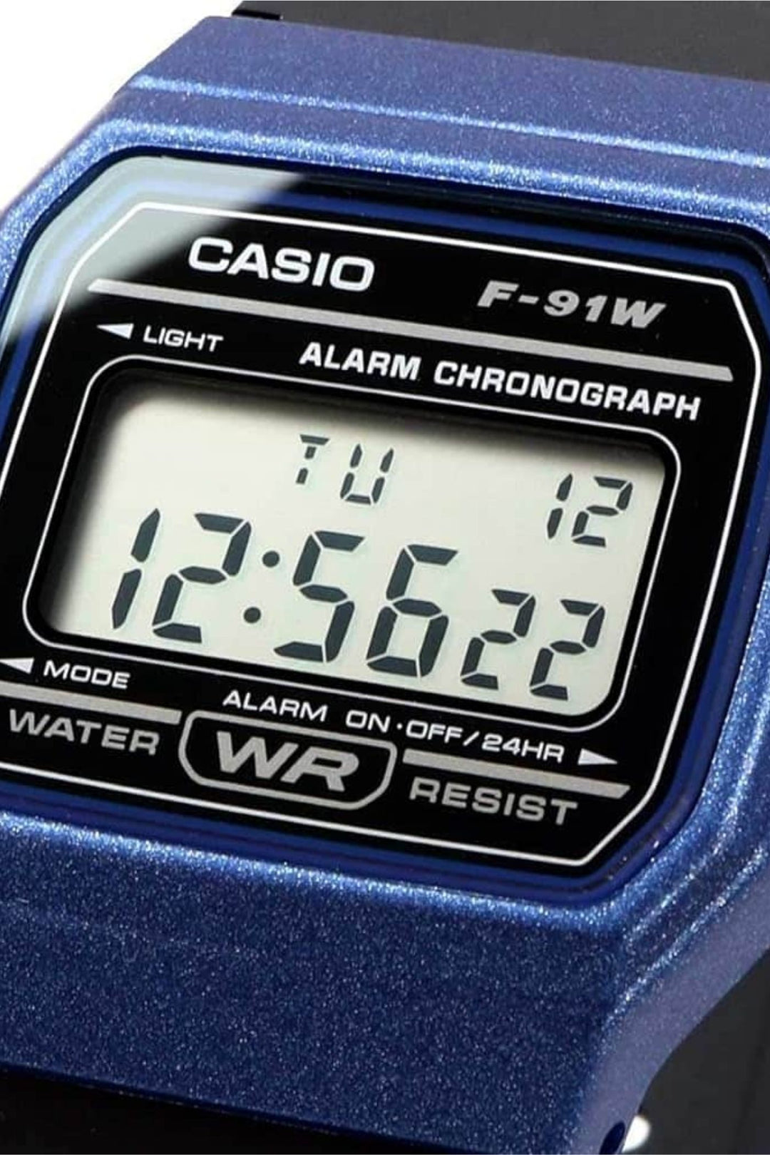 Standard Digital Blue Case Watch - Black