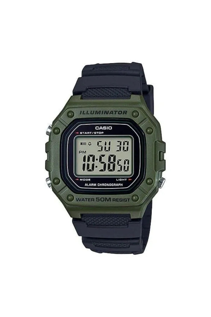 Digital Sport Green Case Watch - Black