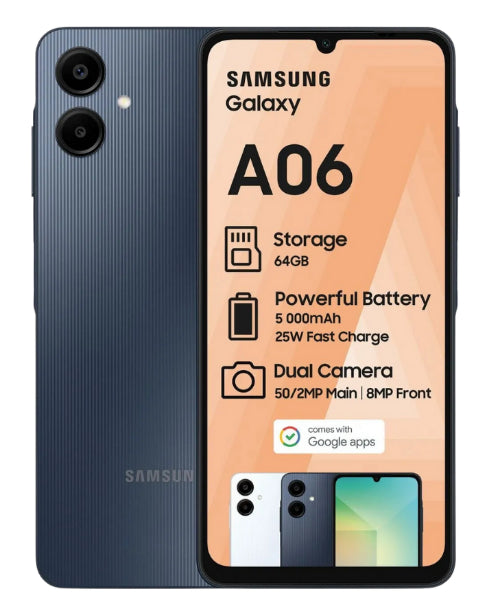 Galaxy A06 64GB Dual Sim Black Cellphone – Edgars