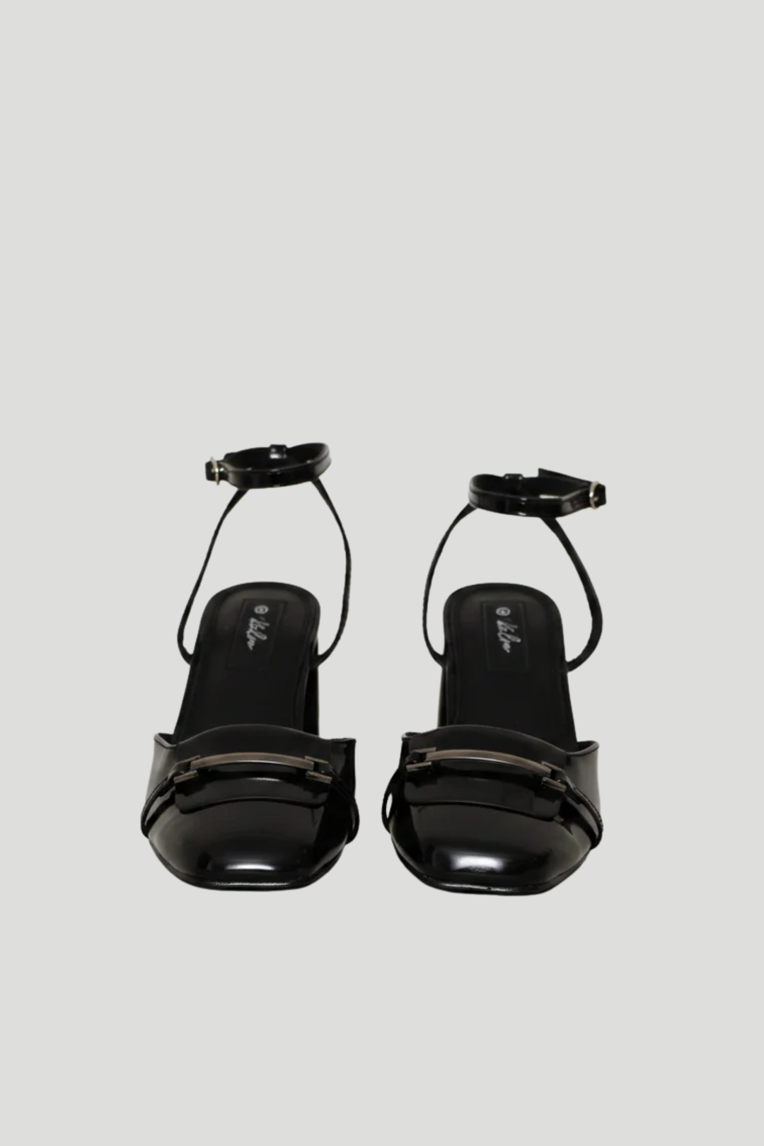 Square Toe Apron Mule Heel - Black