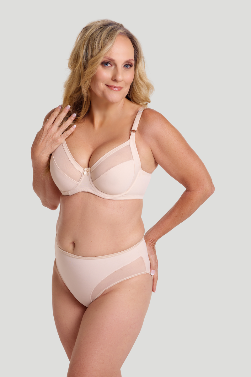 Matt & Sheer Underwire Bra - Mocha