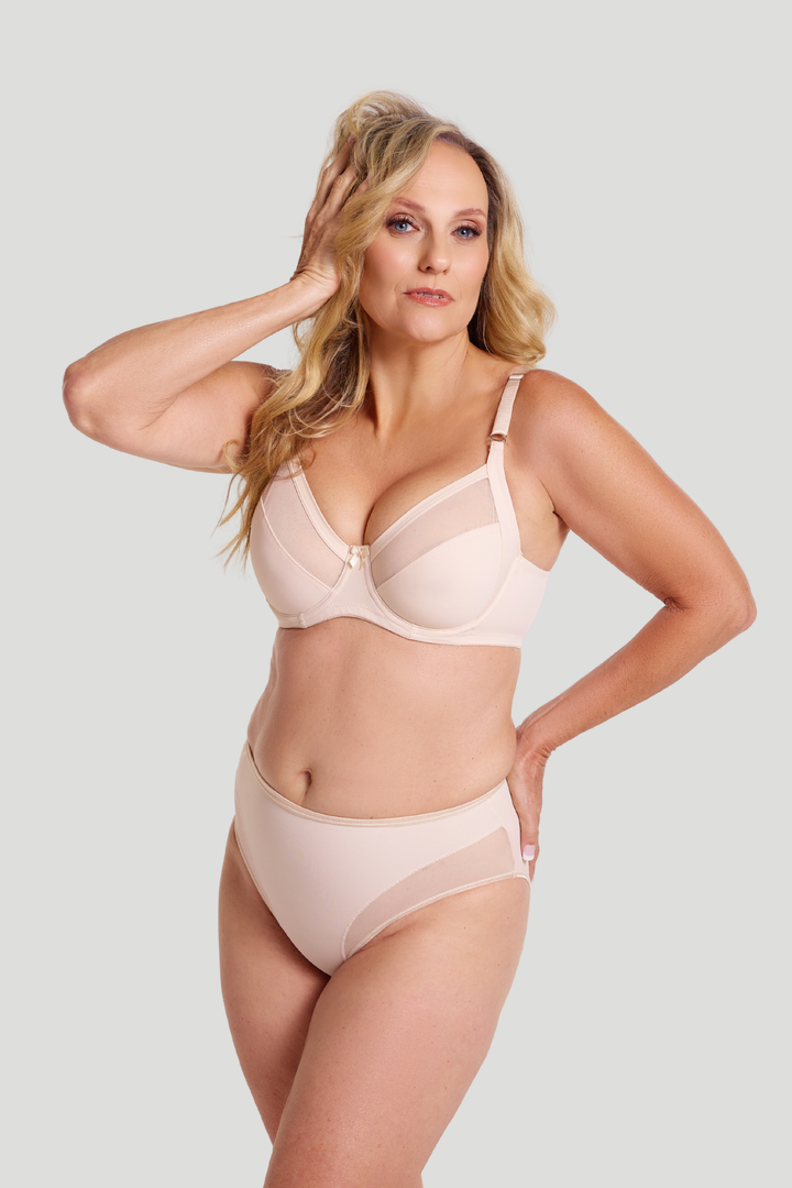Matt & Sheer Underwire Bra - Beige
