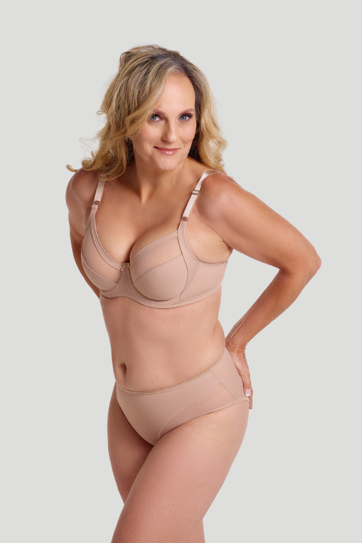 Matt & Sheer Underwire Bra - Beige