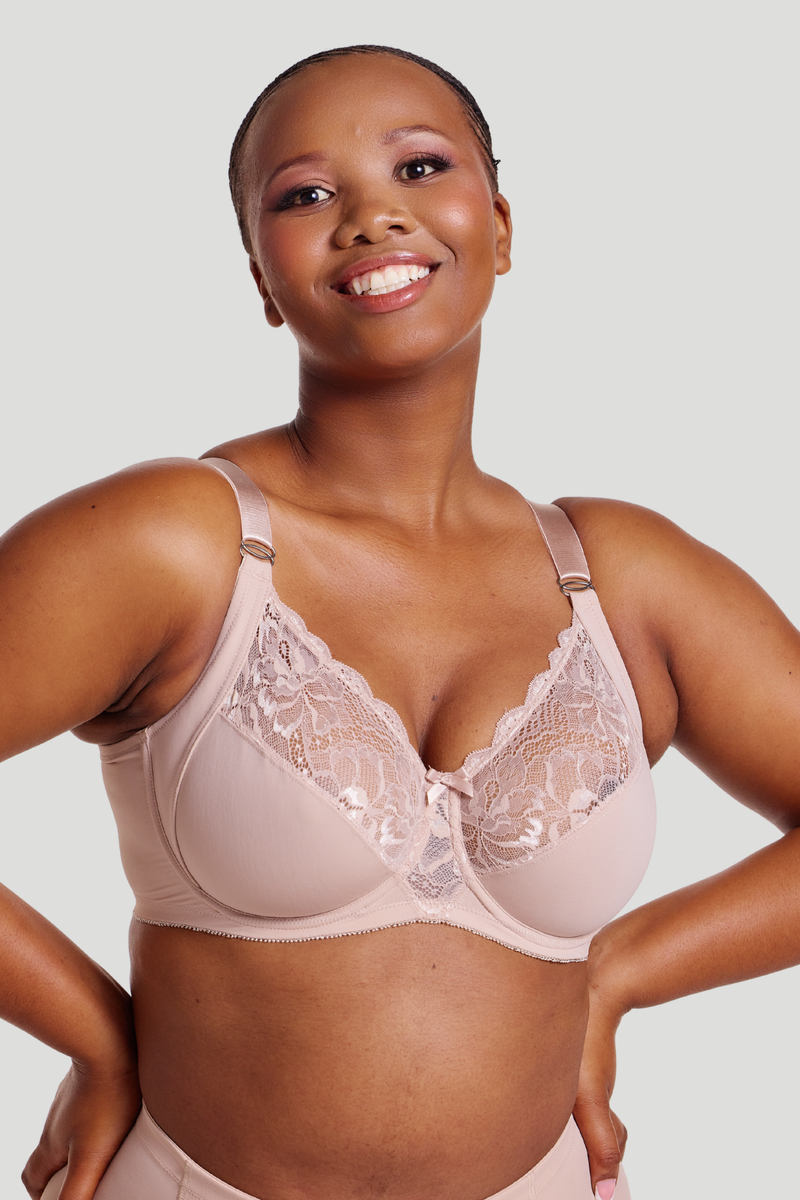 Full Figure Minimzer Underwire Bra - Beige