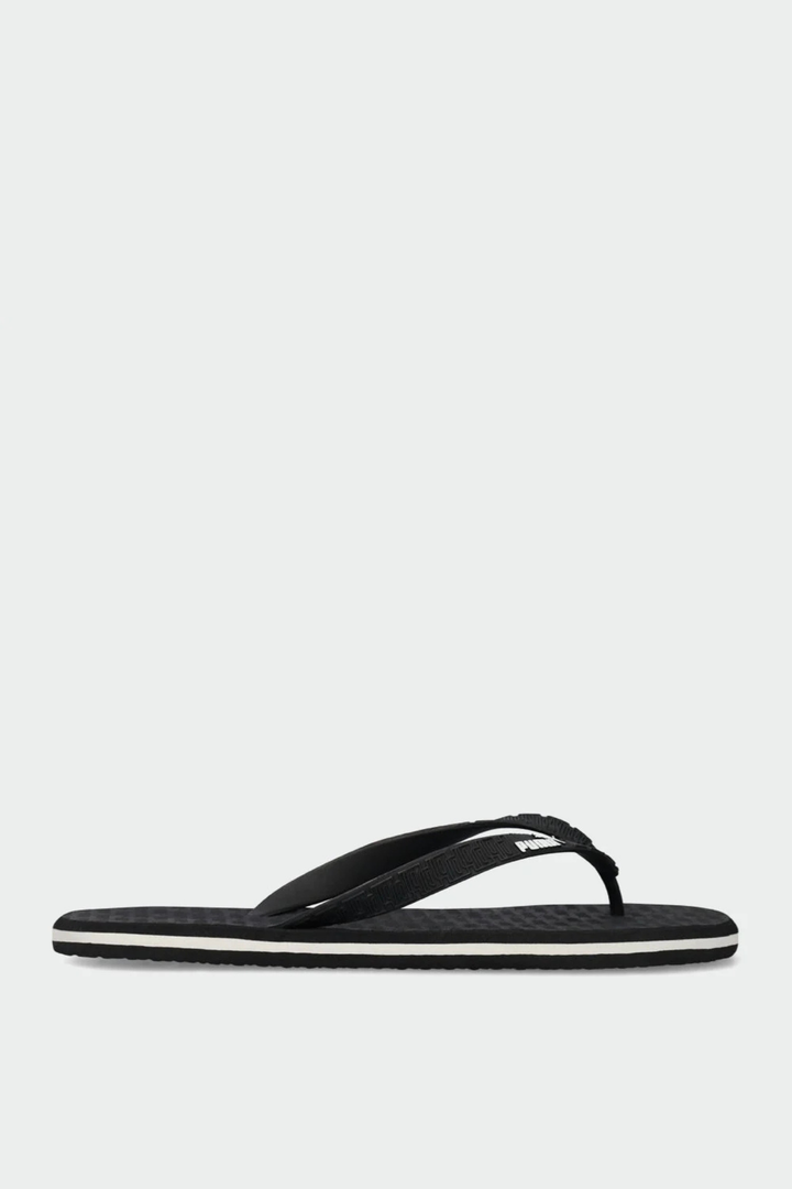 Round Flip Embossed Sandal - Black