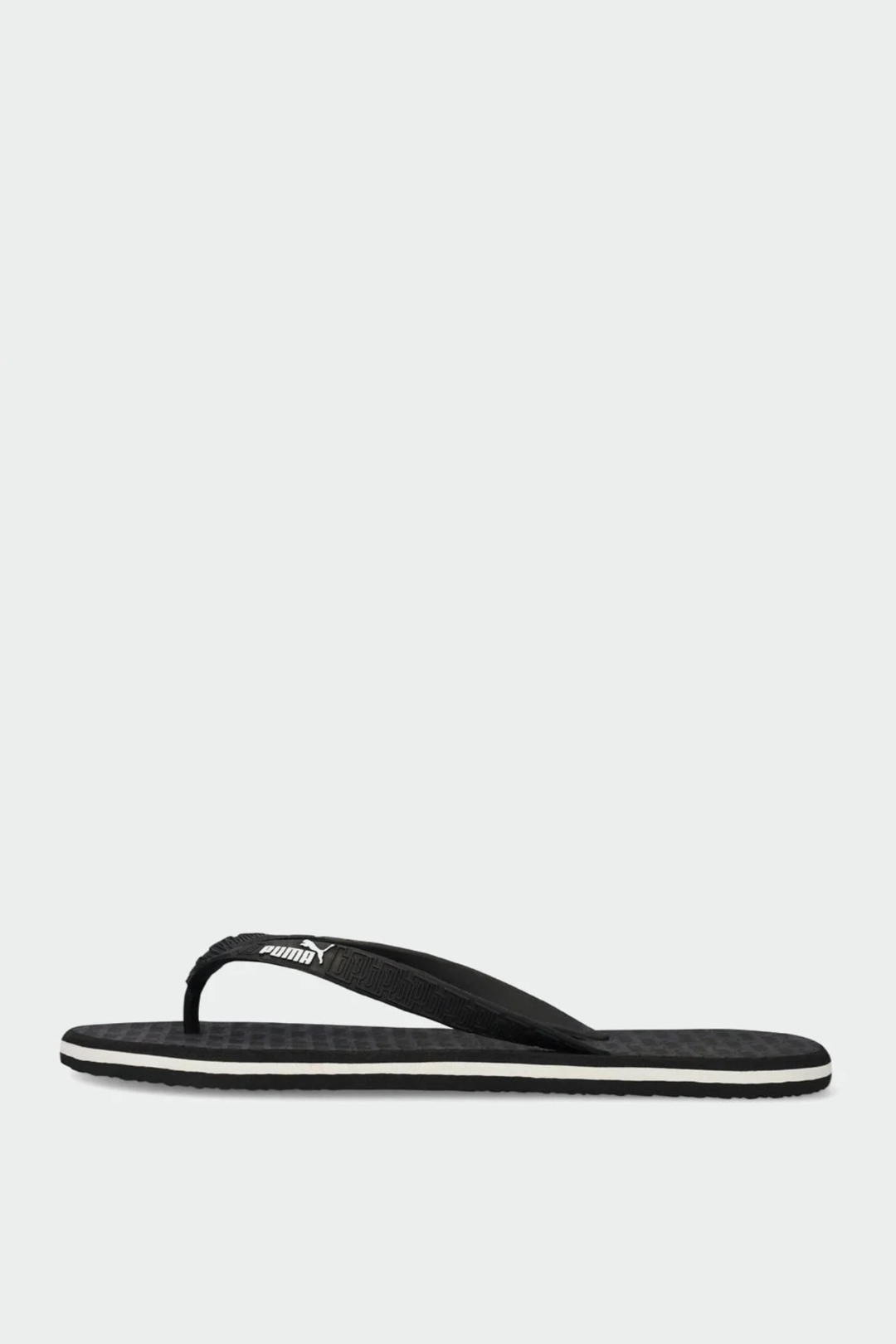 Round Flip Embossed Sandal - Black