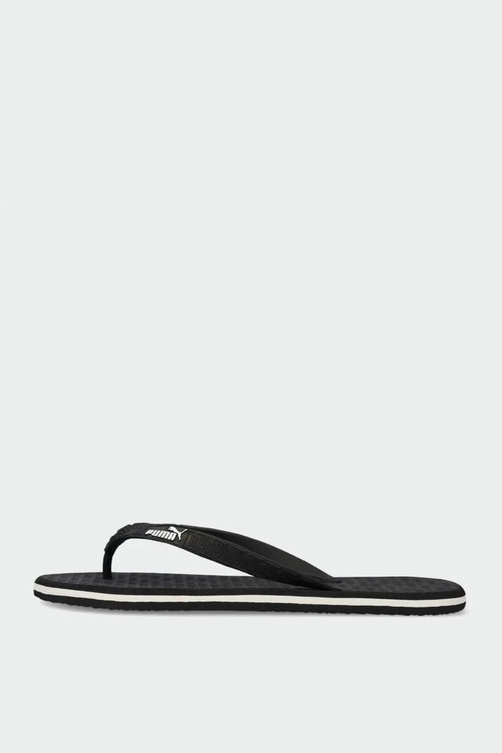 Round Flip Embossed Sandal - Black