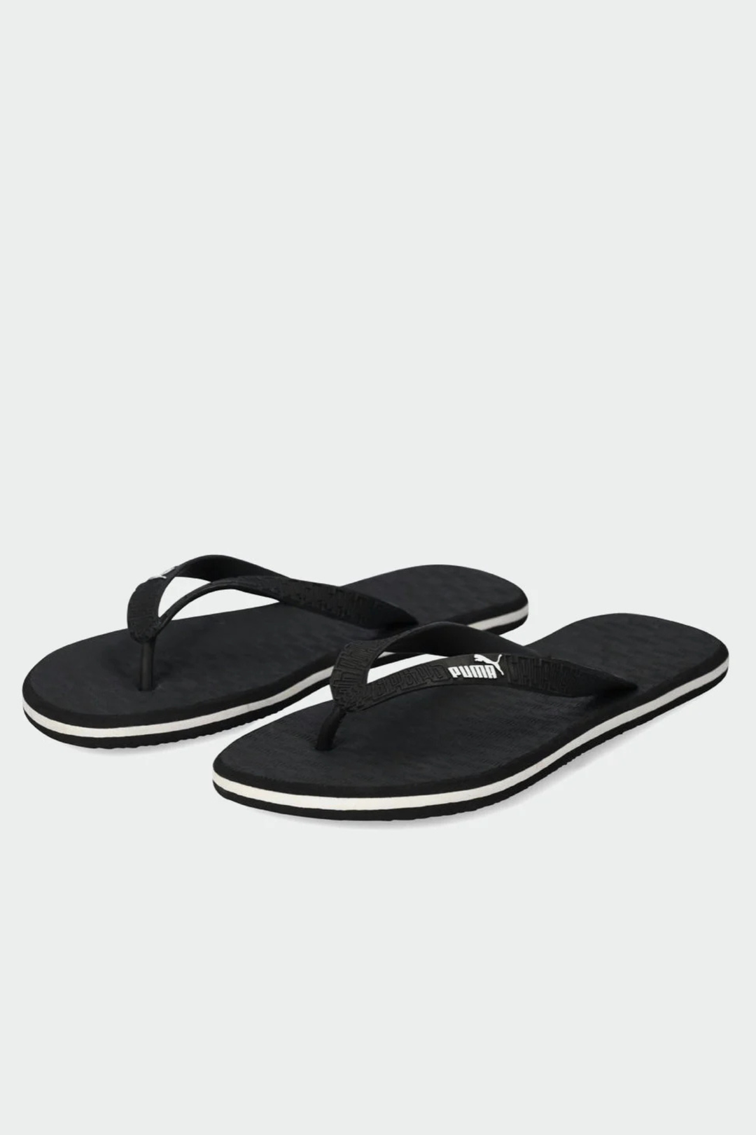 Round Flip Embossed Sandal - Black