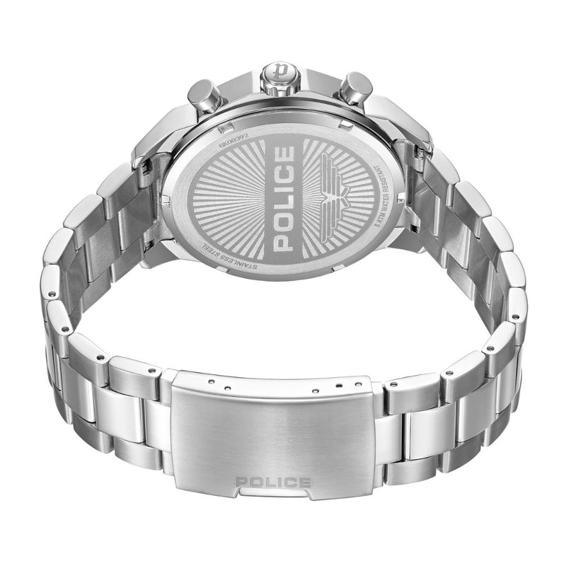 Stainless Steel Case With Black Dial & Steel Bracelet Strap Watch - Silver