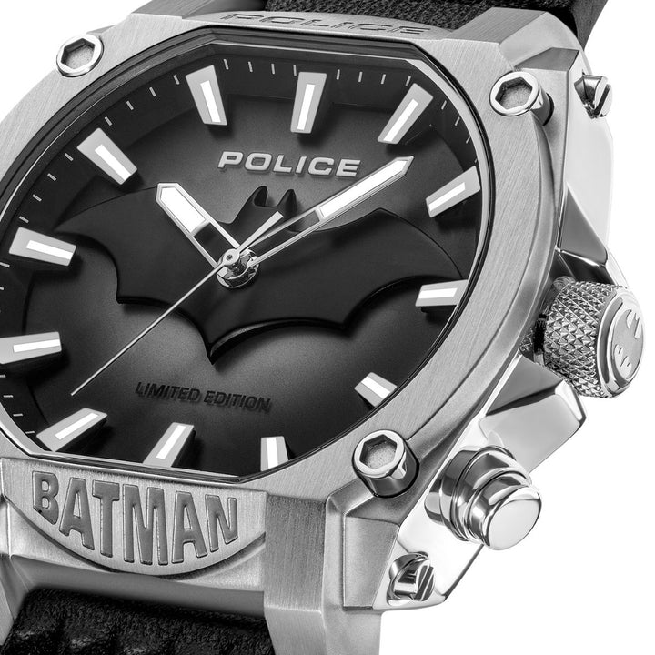Stainless Steel Case & Black Dial "BATMAN" Watch With Led Back Light