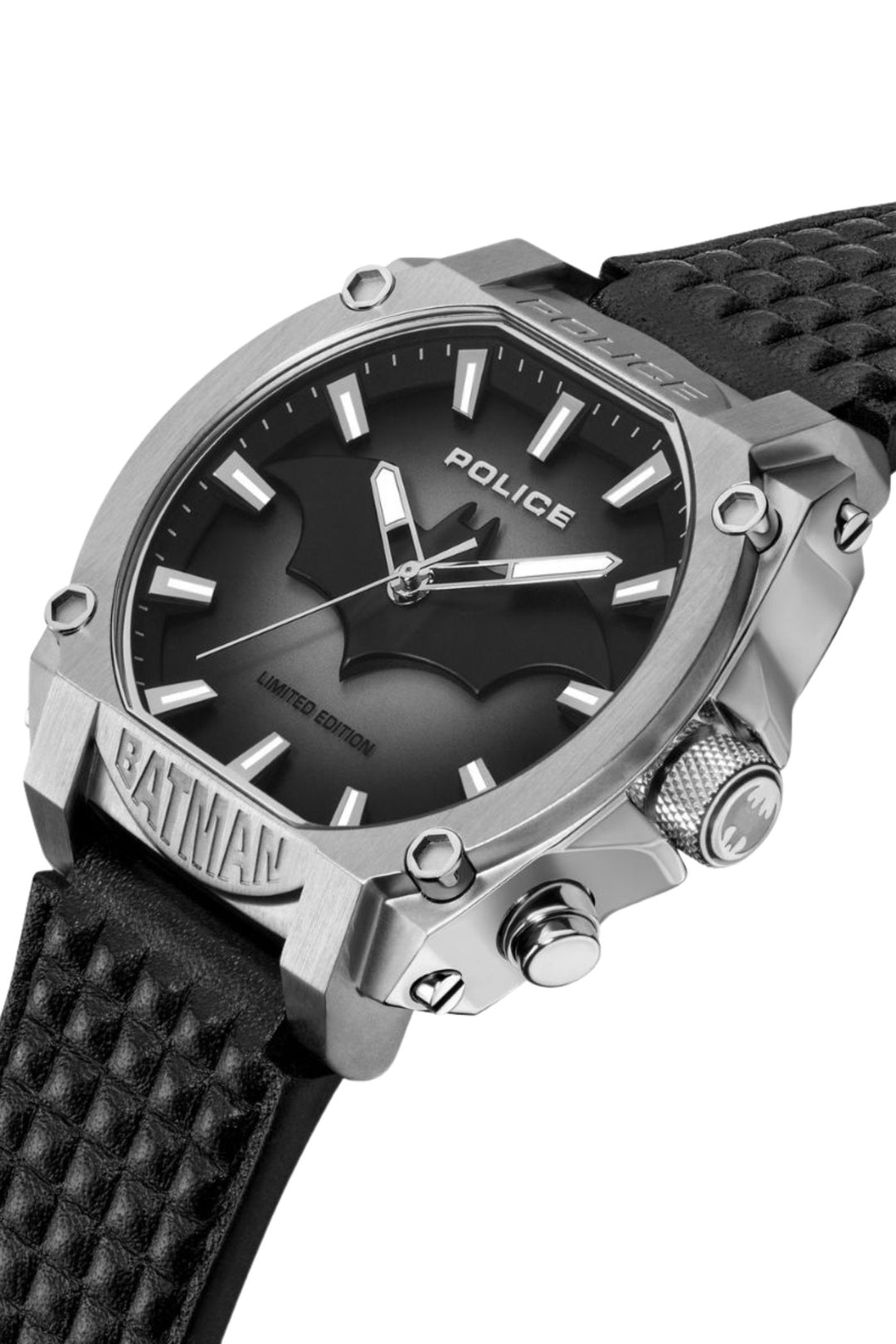 Stainless Steel Case & Black Dial "BATMAN" Watch With Led Back Light