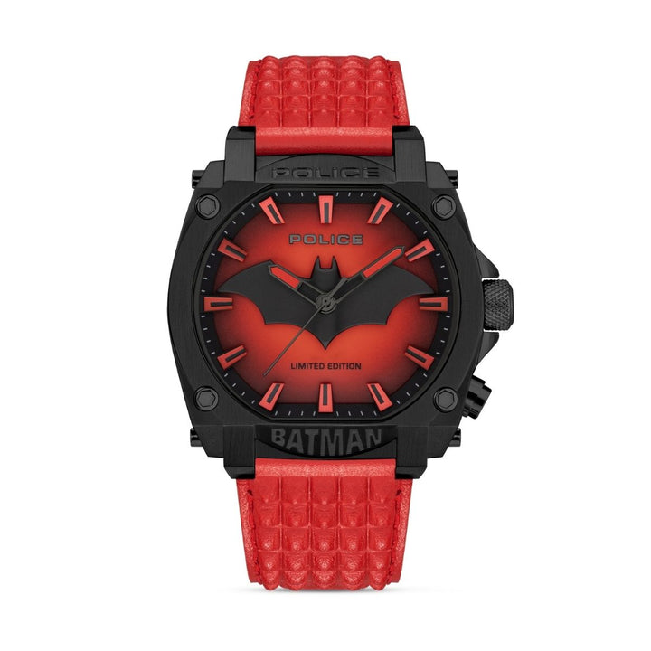 Black Case & Black Dial "BATMAN" Watch With Led Back Light - Red