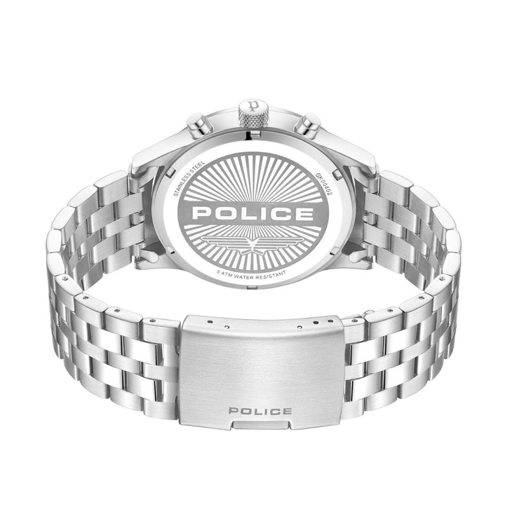 Stainless Steel Case With Black Dial & Steel Bracelet Strap Watch - Silver