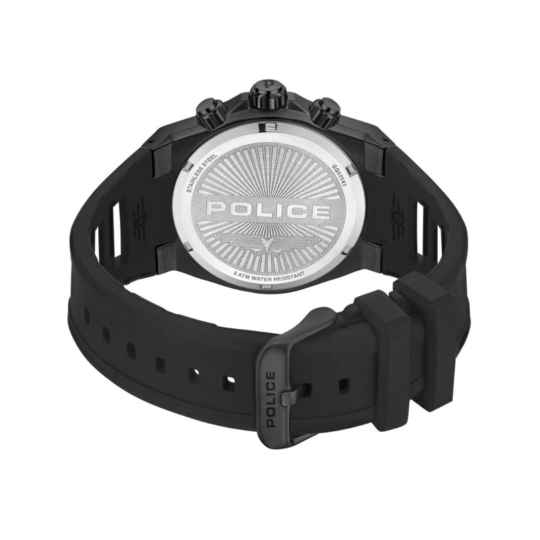 Black Case Black Dial Watch With Black Silicone Strap