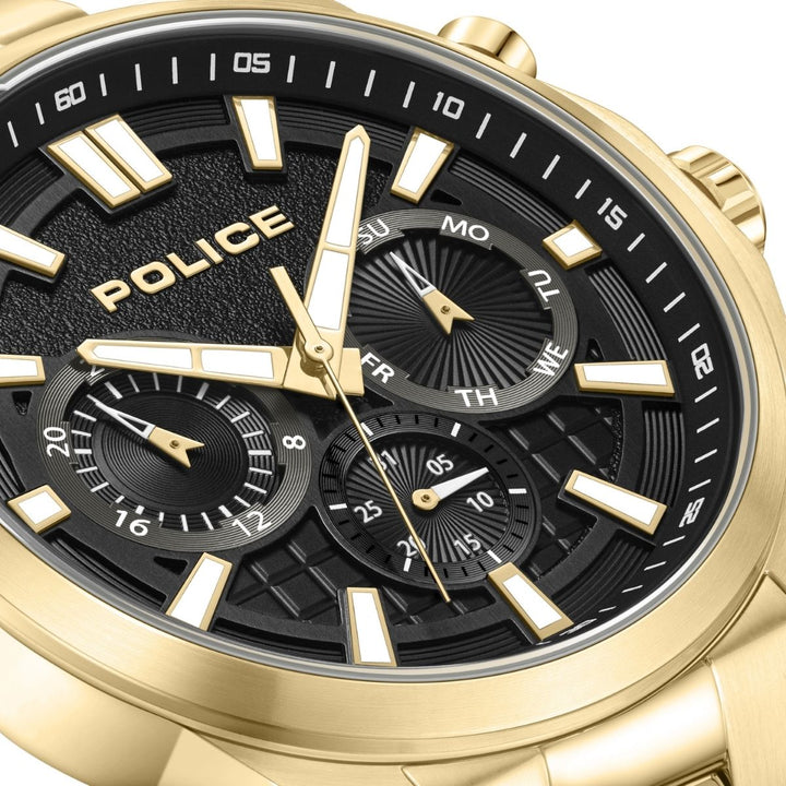 Gold Case With Black Dial & Steel Bracelet Strap - Gold