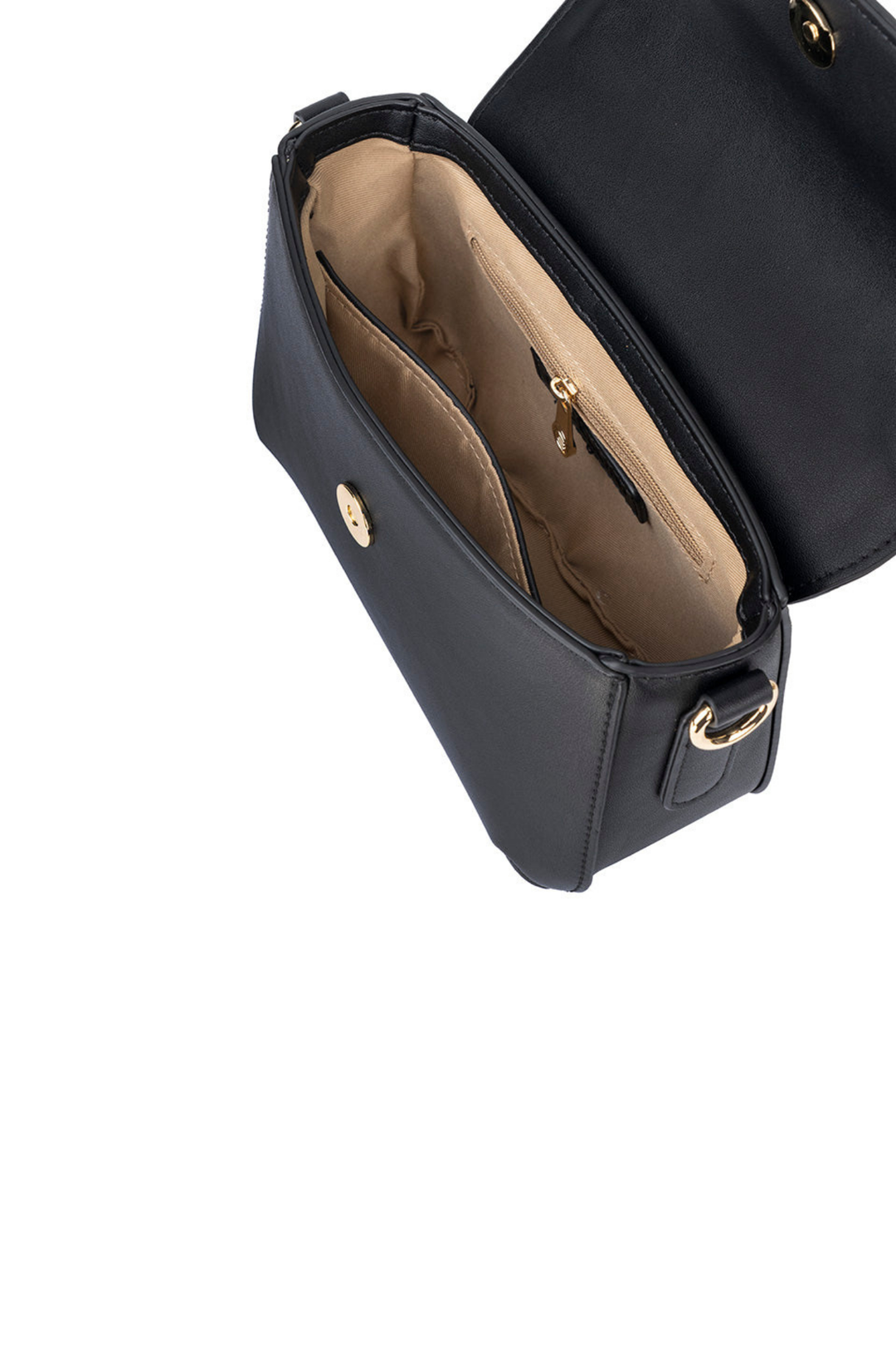 Hazel Flapover Sling Bag - Black