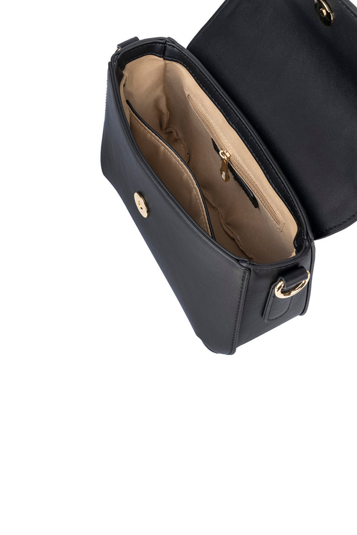 Hazel Flapover Sling Bag - Black