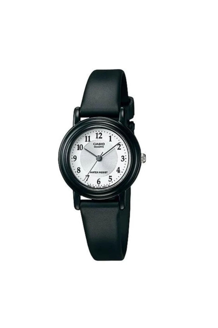 Basic Small Analogue White Dial Watch - Black