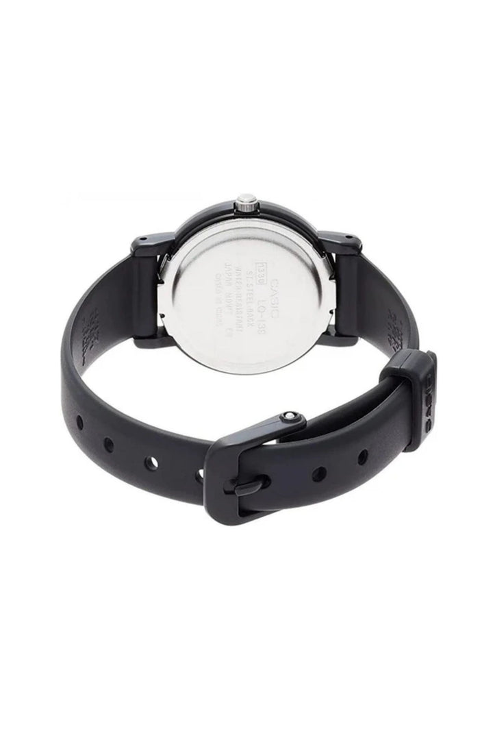 Basic Small Analogue White Dial Watch - Black