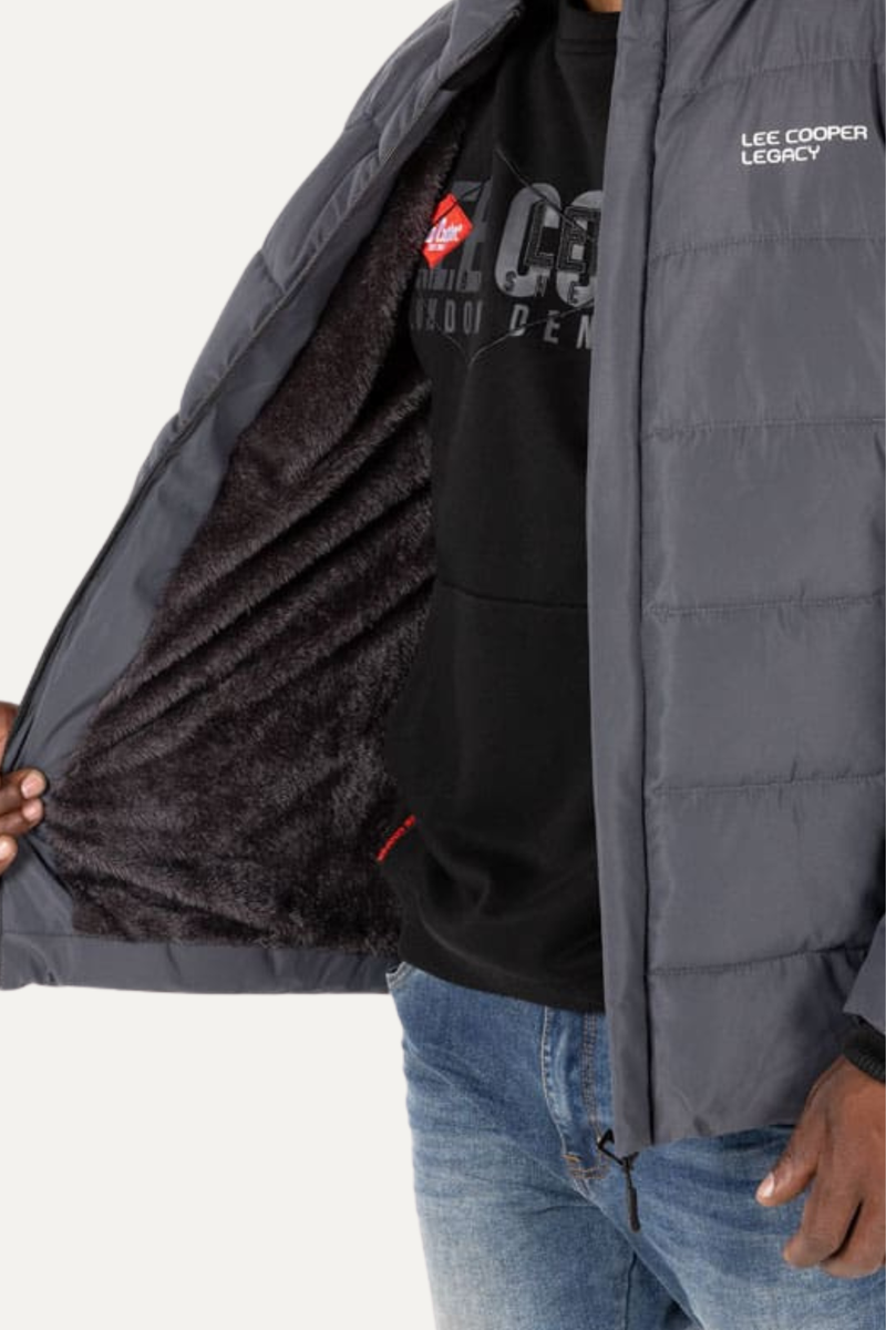 Noam Fur Lined Puffer Jacket - Charcoal