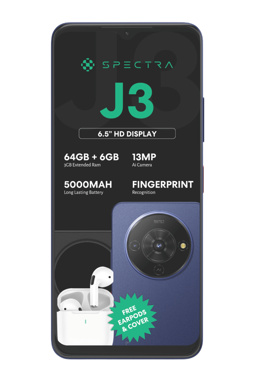 J3 LITE Dual Sim Cellphone - Blue