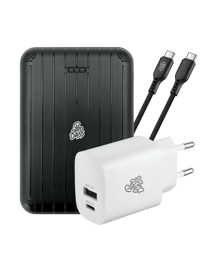 Type C Charging Cable + Charger Adapter & 5000mAh Power Bank Bundle