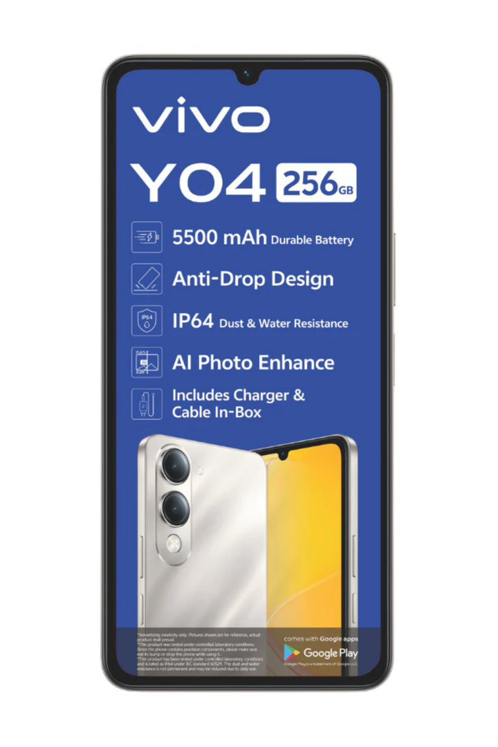 Y04 4G 256GB Dual Sim Cellphone - Gold