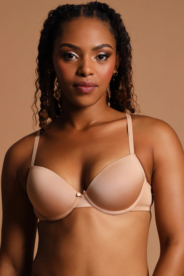 Ladies 2 Pack T-Shirt Bra - White/Beige