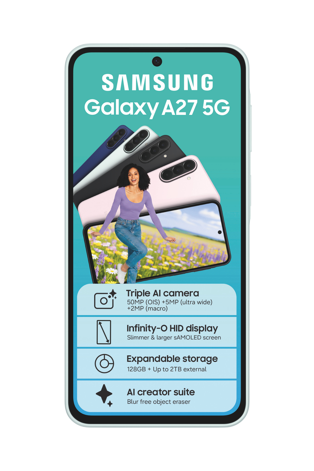Galaxy A27 128GB 5G Dual Sim Cellphone - Light Green