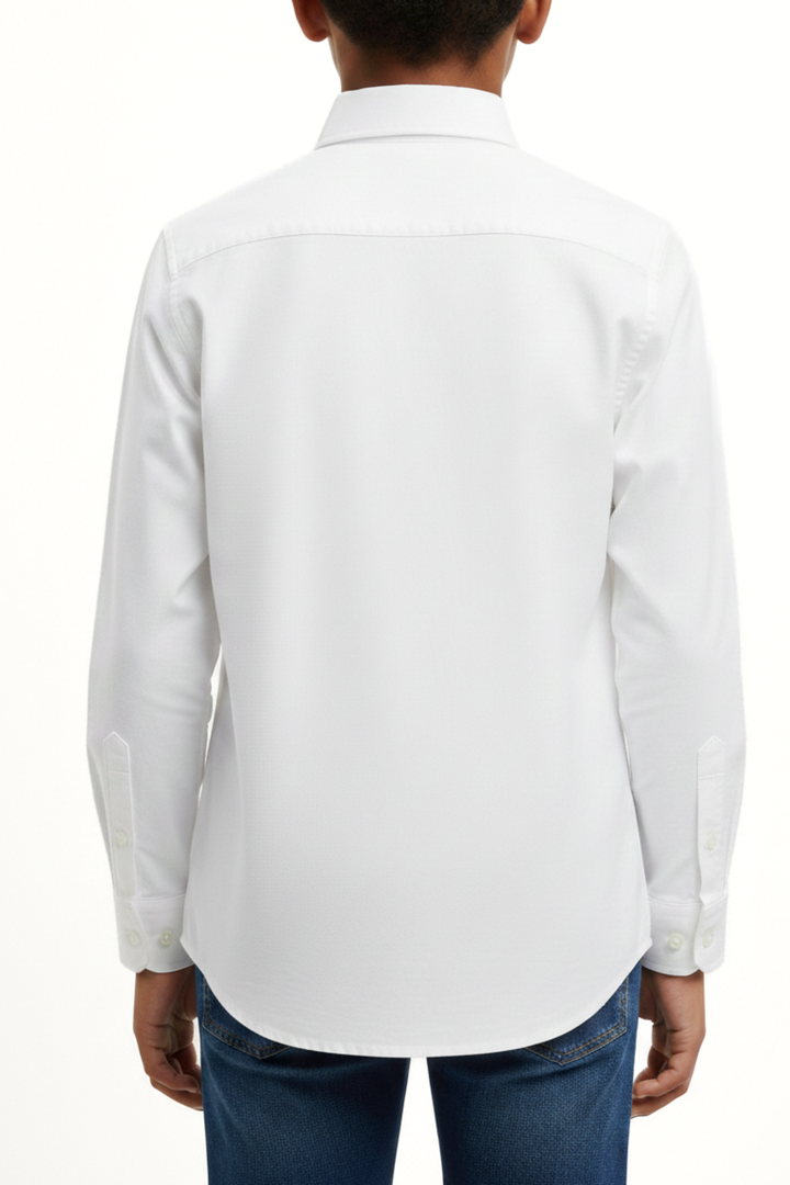 Pre-Boys Long Sleeve Formal Shirt - White