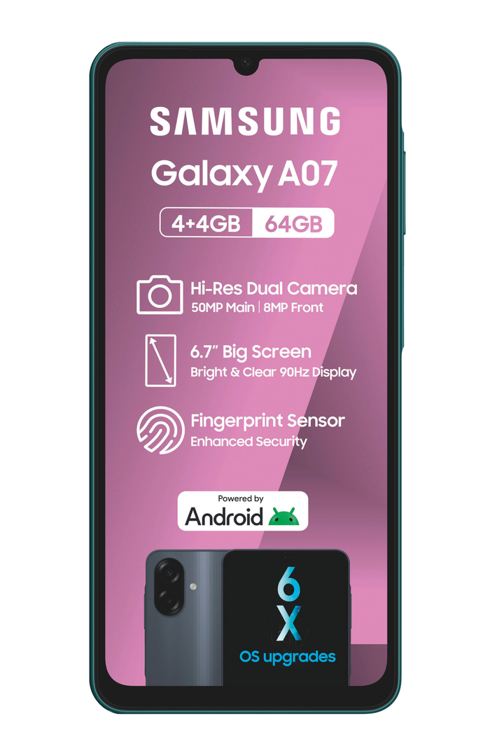 Galaxy A07 4/64GB Dual Sim Cellphone - Green