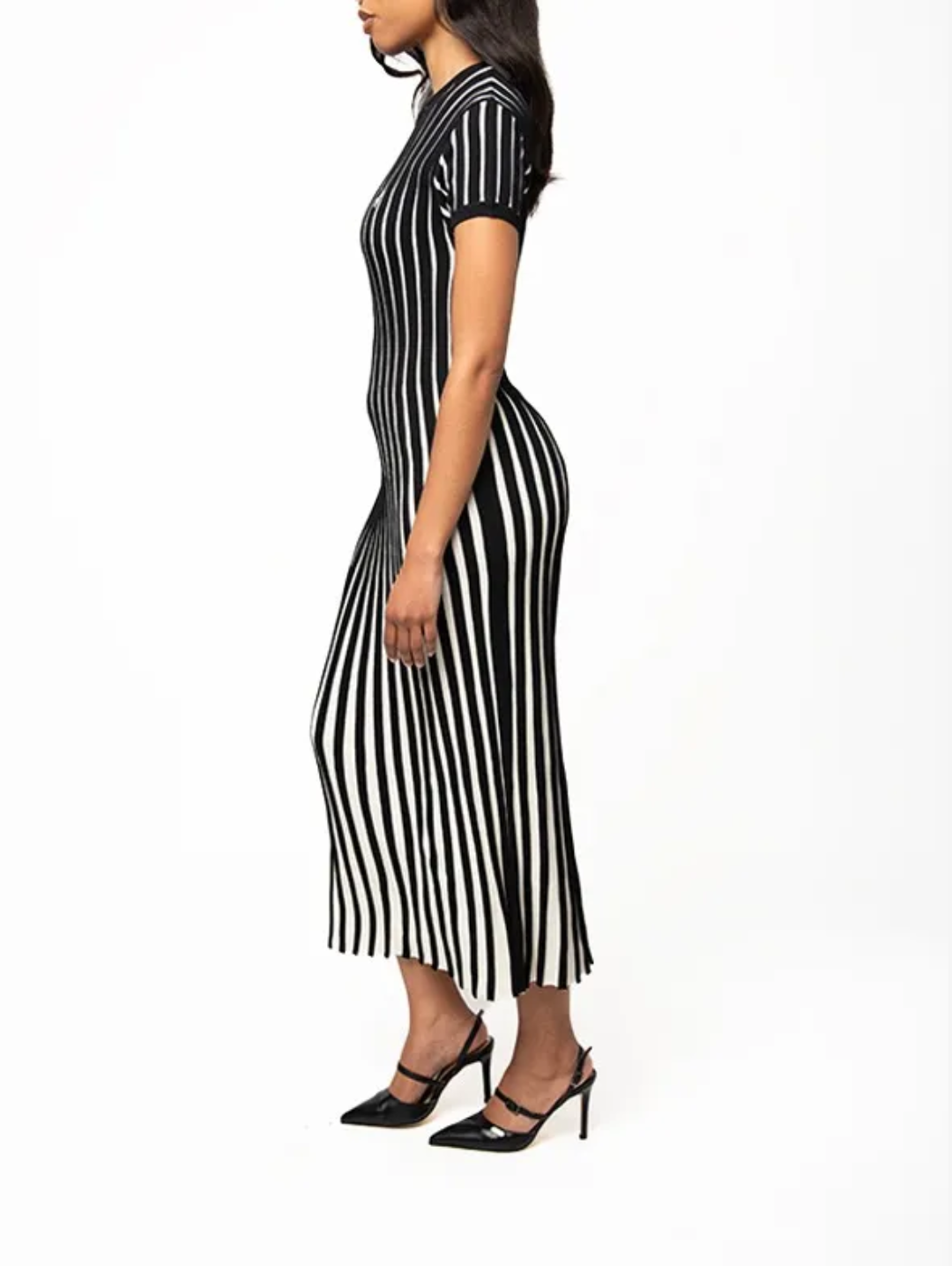 Blake Knitted Midi Dress - Black