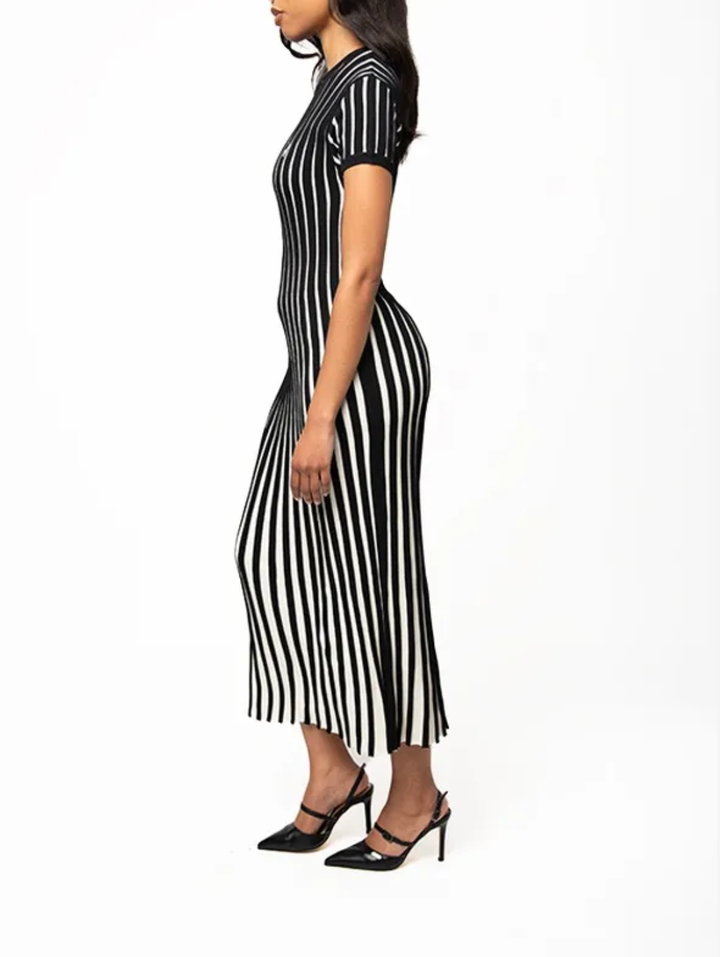 Blake Knitted Midi Dress - Black