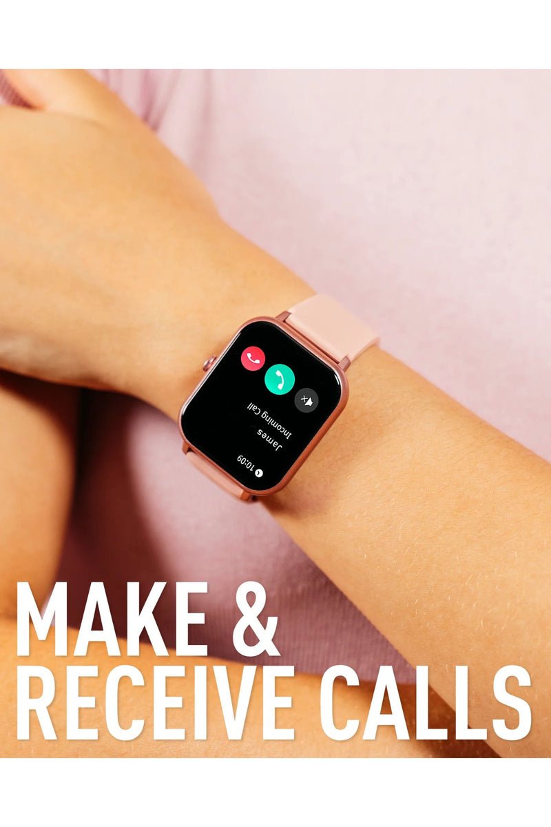 Pink Strap Smart Watch (Series 17) & TWS Earbud Set