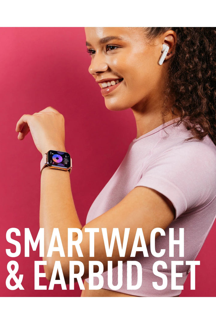 Nexus 100 S Pink Smart Watch (Series 23) & TWS Earbud Set